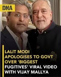 Among India's top fugitives, former IPL chairman Lalit Modi has now came  out with “deepest apologies” to the Indian government over a video showing  him partying with fugitive businessman Vijay Mallya in