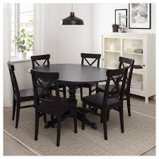 Ingatorp Extendable Table Black Ca Ikea Black Round Dining Table Ikea Dining Room Round Living Room