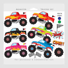 Edit and share any of these stunning monster truck clipart pics. Monster Trucks Clipart Trucks Clip Art Pink Blue Fire Etsy In 2021 Monster Trucks Monster Truck Party Monster Trucks Birthday Party