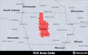 Below you will find a list of all cities covered by area code 712 in iowa. 515 Area Code Location Map Time Zone And Phone Lookup