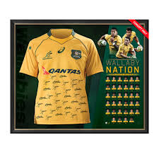 Notably, the scg fixture on july 7 will mark the wallabies' first midweek test in australia since 2012. Rugby Union Australian Wallabies Wallaby Nation Squad Signed Framed Jersey Taylormade Memorabilia Sports Memorabilia Australia