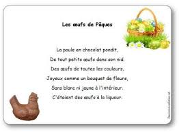 Paroles De La Comptine Les œufs De Paques La Poule En Chocolat Pondit De Tout Petits œufs Dans Son Nid Des œufs De Toutes Comptines Paques Poesie De Paques