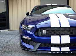 Ford Mustang Shelby Gt350 Painted In Deep Impact Blue W White Racing Stripes Photo Taken By Hennesseyperformance On Instagram