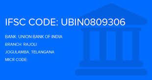 This is a 9 digit code to identify the location of the bank branch. Union Bank Of India Ubi Rajoli Branch Jogulamba Ifsc Code Ubin0809306 Branch Code 9306