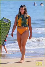 Gina rodriguez height, weight, and body measurement. Gina Rodriguez Wears Orange Green Tie Dye Bikini At The Beach In Hawaii Bikinis Gina Rodriguez Actresses