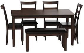 Find the best dining room sets using top10.today! Coviar Dining Table And Bench Set Of 6 Brown Amazon De Kuche Haushalt