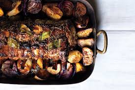 Cider Brined Pork Roast With Potatoes And Onions Recipe Epicurious Recipe Pork Roast Pork Recipes
