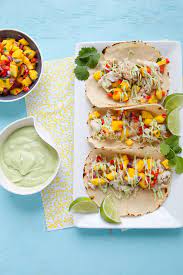 Mango salsa is an absolutely delicious topping for fish, especially for fish tacos. Fish Tacos With Mango Salsa And Avocado Cream Sauce Everyday Annie