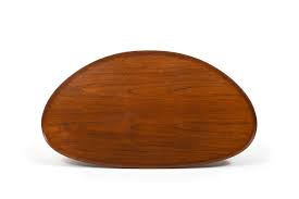 Kidney shaped side table in walnut attributed to t.h. 1950s Anton Kildeberg Kidney Shaped Teak And Oak Coffee Table Room Of Art