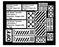 Black Air Forces With White Writing Air Force 1 Off White Decal Vinyl Painting Stencil Pack High Quality Stencil Painting Stencils Sticker Sign