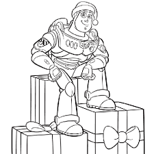 Toy story coloring pages are a great way to enjoy a classic. Coloriage Buzz Sur Les Cadeaux De Noel Free Christmas Coloring Pages Disney Coloring Pages Coloring Books