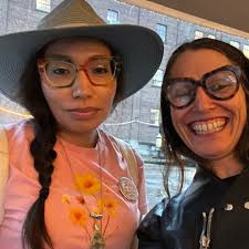 Marlena and Bon nerding out. Yesterday's Dakota Star Knowledge  Constellations presentation was postponed because of Wakinyan the  thunderbeing! Instead, we danced in the #purplerainInstead, we danced in  the #purplerain. Thank you for