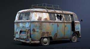 Artstation Volkswagen T1 Rusty Sergey Ryzhkov Low Poly 3d Models Volkswagen 3d Model