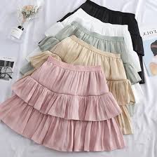 Qoo10 Short Skirt Vintage Satin Ruffled Skirt Skirt Skirt Women S Clothing