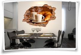 Ob im wohnzimmer, der küche, im flur oder als dekoration im schlafzimmer: Wandbild Aufkleber Wanddurchbruch Kuche Esszimmer Fruhstuck Kaffee Croissant Medianlux Shop