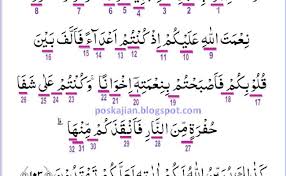 How ye were enemies and he made friendship between your hearts so that ye became as brothers by his grace; Hukum Tajwid Al Quran Surat Ali Imran Ayat 103 Lengkap Cute766