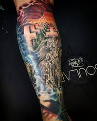 Covered up an old, crooked cross with this one! Metallica Leg Tattoo Metallica Tattoo Sleeve Band Tattoo Metal Tattoo