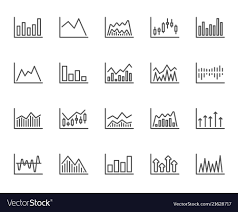 Financial Charts Line Icons Candle Stick Graph