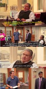 When Jerry Found Out He Was Adopted Parks N Rec Parks And Rec Memes Parks And Recreation