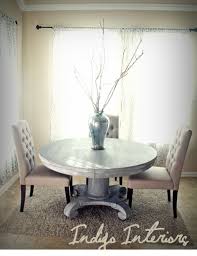 Vintage Gray And White Washed Round Pedestal Dining Kitchen Table On Etsy 475 00 Round Pedestal Dining White Dining Room Dining Table In Kitchen