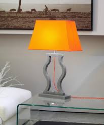 Retrouvez toutes nos références ! Lampe Abat Jour Taffetas Orange Interieur Blanc Classic Matlight Lampe De Table Ref 15070120