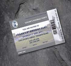 Tottenham Hotspur Football Personalised Football Invitations Ticket Design Football Invitations Football Ticket Invitations Invitations