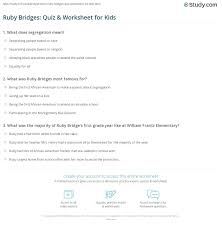 Facts and photos for kids. Ruby Bridges Quiz Worksheet For Kids Study Com