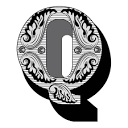 Premium Vector | Art federal initial caps font capital letter q ...