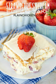 Strawberries And Cream Eclair Cake Delicious No Bake Dessert Vanilla Pudding Cool Whip Strawberries And Gra Easy Desserts Eclair Cake Dessert Recipes Easy