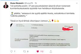 Hän nousi puheenjohtajaksi dramaattisessa jyväskylän puoluekokouksessa vuonna 2017. Twitter Abirahim Husu Hussein 27 Ps Members Filed Charges To The Police Migrant Tales