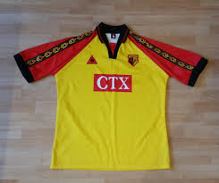 You can get name and number printing on any kit available within our store, in the same style the players wear on the pitch. Watford Home Football Shirt 1998 1999 Sponsored By Ctx