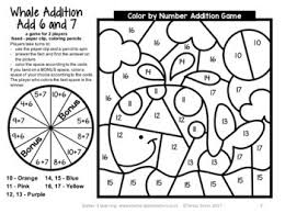 Print largest number 17work sheet (color). Free Addition Color By Number Game Bonus Addition Coloring Sheet