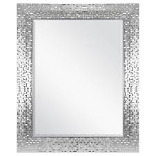 Better Homes Gardens Silver Glam Mosaic Tile Wall Mirror Walmart Com In 2020 Mosaic Tile Mirror Mirror Tiles Mirror With Lights
