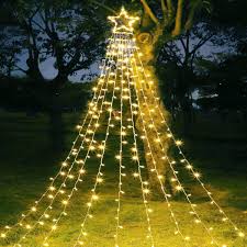 Maoyue Outdoor Christmas Decorations Star Lights 335 Led 8 Lighting Modes Outside Tree Decorations For Yard Garden New Year Holiday Wedding Party Amazon Com