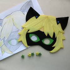 Chat Noir Miraculous Felt Mask Chat Noir Cosplay Black Etsy Felt Mask Mask For Kids Chat Noir