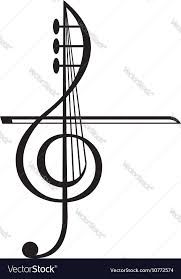 Violin And Treble Clef Vector Image On Vectorstock Unique Semicolon Tattoos Violin Music Tattoo Designs