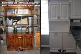 custom hutch and trash/recycle center