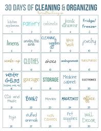 30 Days Of Cleaning And Organizing Challenge Printable
