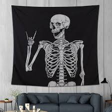 It adds colors to your house, living room, bedroom, office, study room and spreads a very positive and relaxed atmosphere. Funny Skull Skeleton Roll Skull Tapestries 1pc Wall Hanging Tapestry For Room Halloween Decoration Wall Art Black And White Buy At The Price Of 5 02 In Aliexpress Com Imall Com