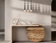 Table console de couloir minimaliste en travertin italien ...