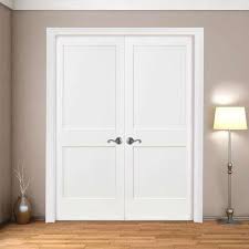 Home depot white bedroom doors. Steves Sons 48 In X 80 In 2 Panel Square Shaker White Primed Universal Sc Wood Double Prehung Interior Door With Bronze Hinges W64m2nnnledrb The Home Depo Prehung Interior Doors Doors