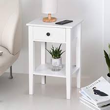 Simply drill the slides into place with the plywood under them. Amazon Com Ssline 25 6 Tall Bedside Table White Wooden One Drawer Night Stand Chairside End Table W Shelf Simple Modern Sofa Couch Side Table Telephone Table Accent Furniture For Bedroom Living Room Kitchen