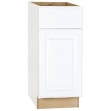 Browse durable pantry kitchen cabinets at an affordable price. Hampton Bay Hampton Satin White Raised Panel Stock Assembled Base Kitchen Cabinet With Drawer Glides 15 In X 34 5 In X 24 In Kb15 Sw The Home Depot