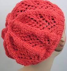 Coral Lace Beanie Hat Knitting Patterns Crochet Hat Pattern Knitted Hats