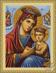 16.9 x 17.2 cm 1 dmc colour. Icon Of Virgin Mary By Luca S Gvello Stitch