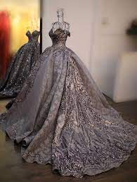 Marvellous Grey Chocolate Brown Sparkle Sequin Ball Gown Wedding Prom Dress In 2021 Ball Gowns Ball Gowns Wedding Gowns