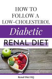 When diabetes leads to kidney disease the goal is to preserve kidney function as long as possible and manage diabetes. I Need A Low Cholesterol Diabetic And Pre Dialysis Diet Help Renal Diet Menu Headquarters High Cholesterol Foods Low Cholesterol Kidney Disease Recipes