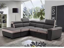 Les sièges volontairement épais vous procureront un confort certain. Canape Angle Gauche Convertible Tissu Pouf Anthracite Dayo