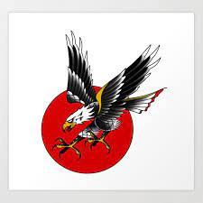 Check spelling or type a new query. American Traditional Eagle Art Print By Black Bonsai Society6