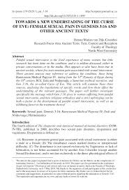Check spelling or type a new query. Pdf Towards A New Understading Of The Curse Of Eve Female Sexual Pain In Genesis 3 16 And Other Ancient Texts